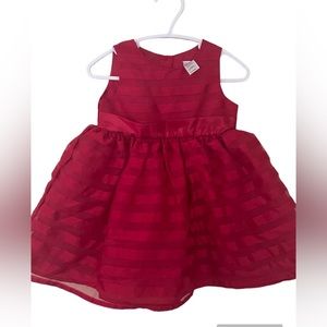 EUC George Red Stripe Christmas Dress 12-18 Months
